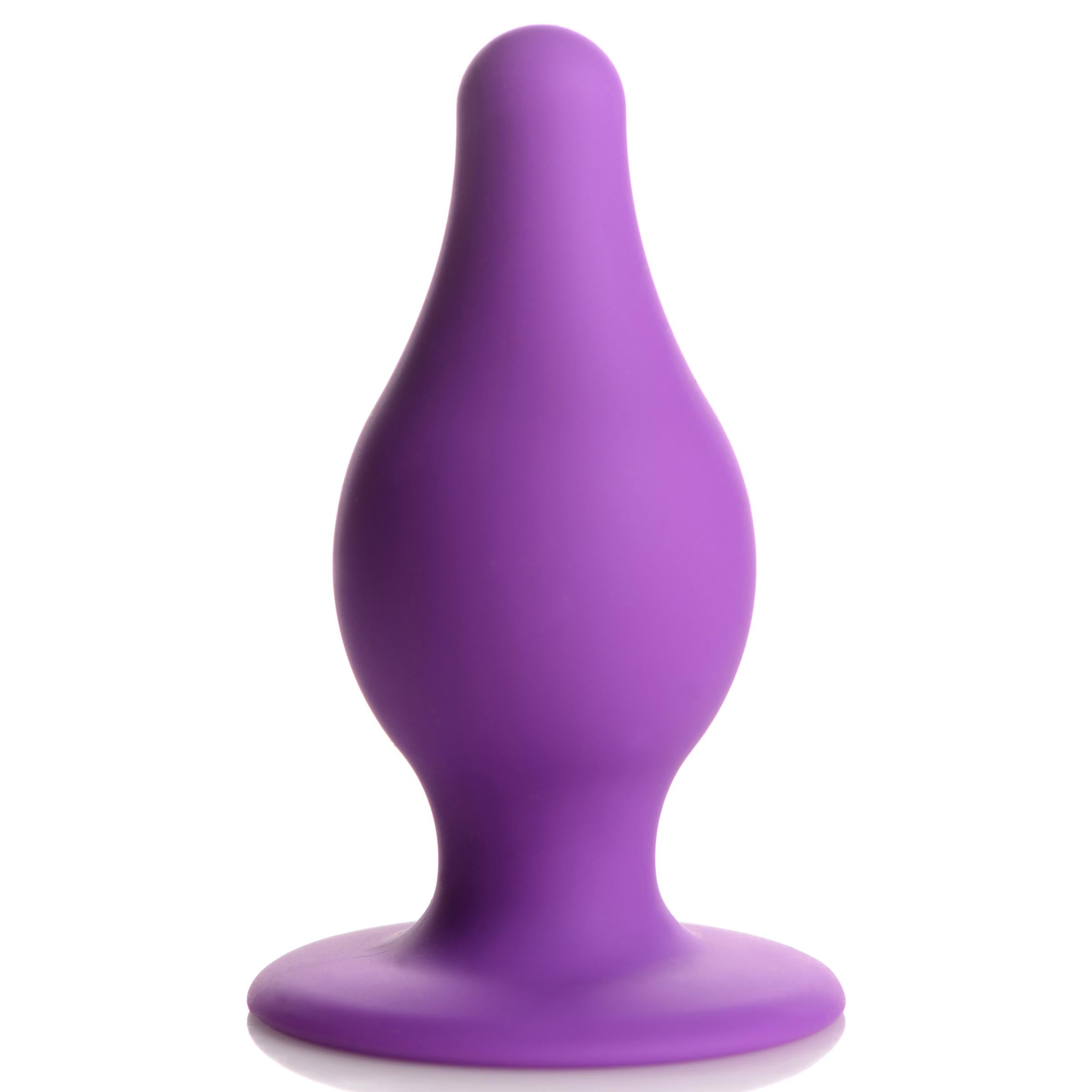 Squeeze-It Squeezable Tapered Medium Anal Plug - Purple Purple