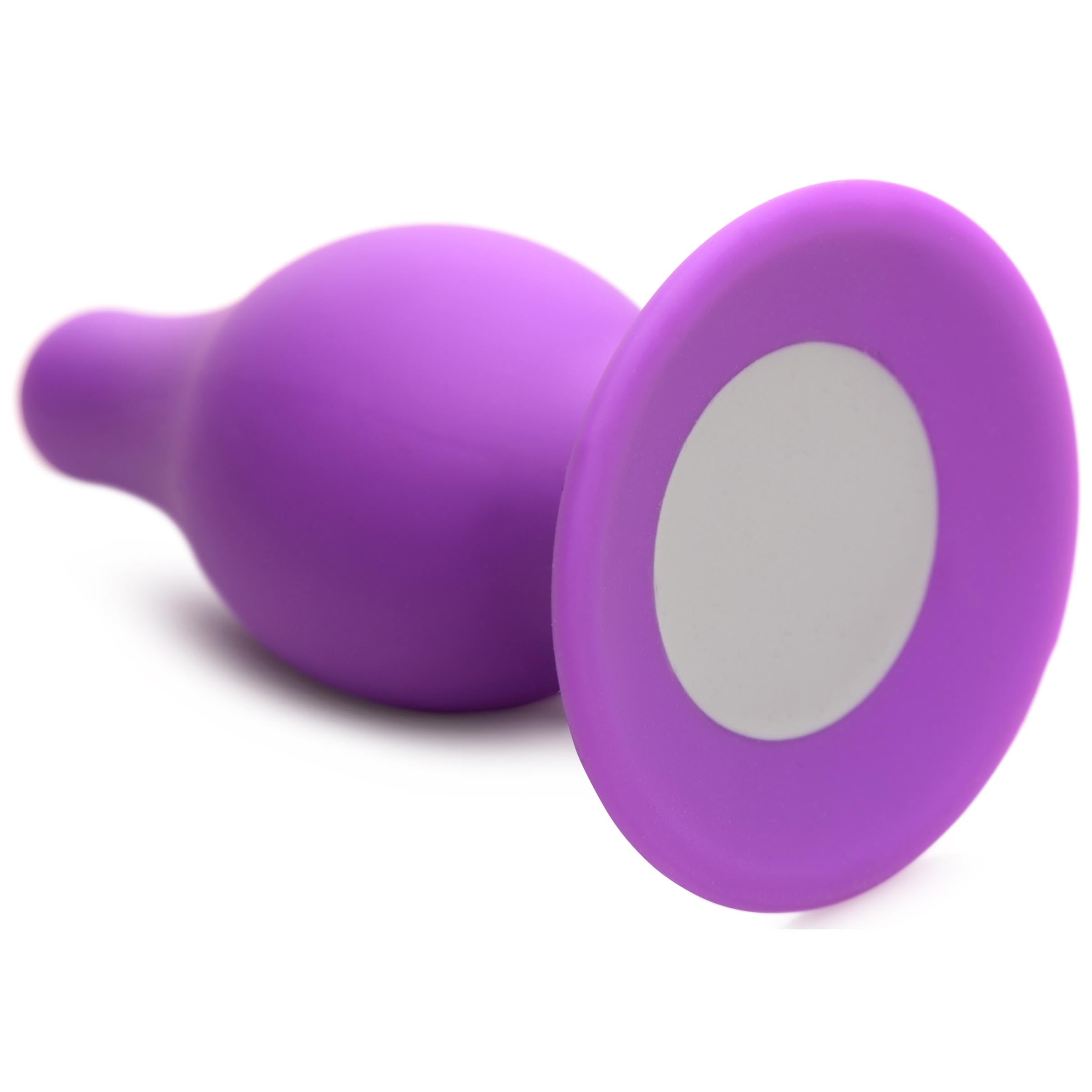 Squeeze-It Squeezable Tapered Medium Anal Plug - Purple Purple