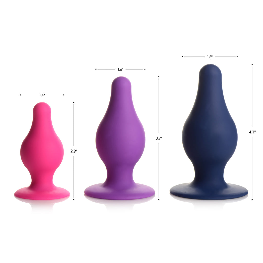 Squeeze-It Squeezable Tapered Medium Anal Plug - Purple Purple
