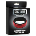 Strict Leather Velcro Leather Cock Ring - Red Red