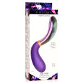 Prisms Erotic Glass 10X Pari Dual Ended Wavy Silicone and Glass Vibrator Purple
