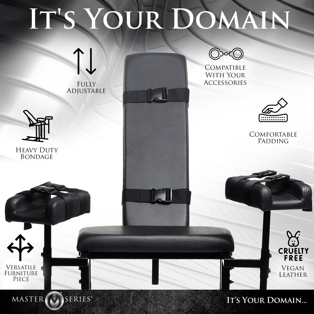 Master Series Obedience Adjustable Bondage Chair Black