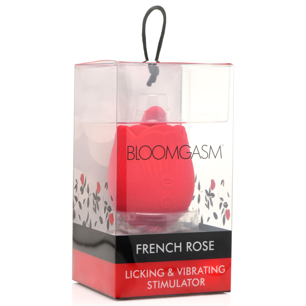 Bloomgasm 10X French Rose Licking and Vibrating Stimulator Red