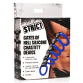 Strict Silicone Gates of Hell Chastity Device Blue