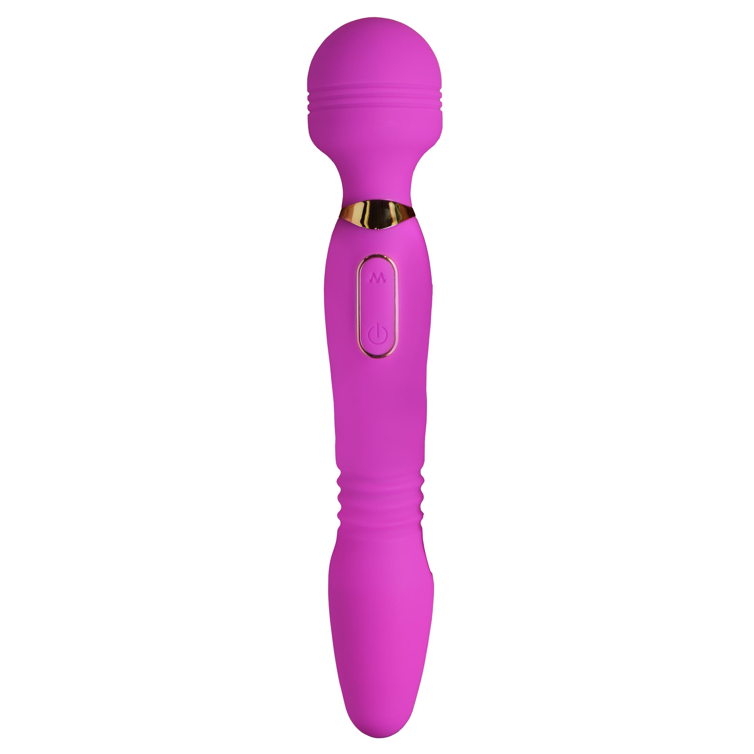 Wand Essentials Ultra Thrust-Her Deluxe Thrusting and Vibrating Silicone Wand Purple