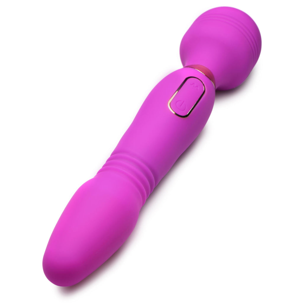 Wand Essentials Ultra Thrust-Her Deluxe Thrusting and Vibrating Silicone Wand Purple