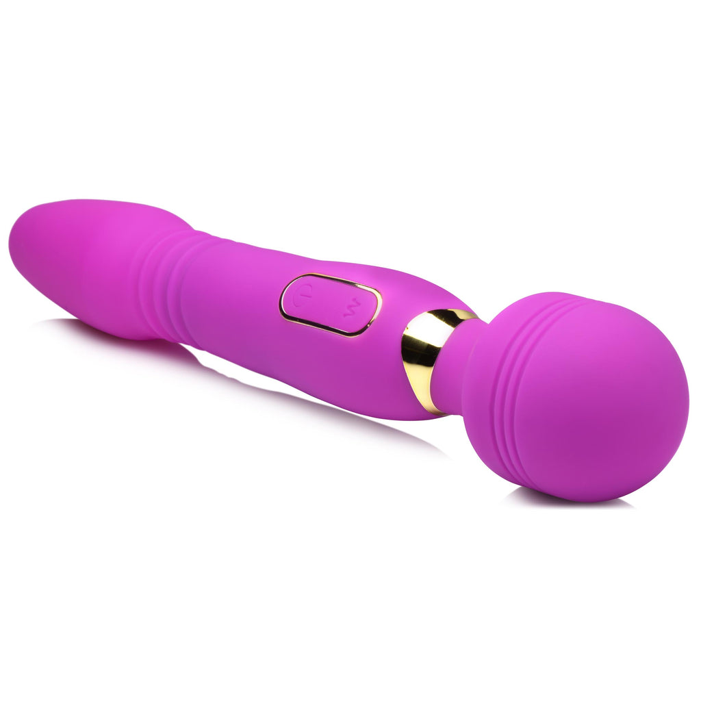 Wand Essentials Ultra Thrust-Her Deluxe Thrusting and Vibrating Silicone Wand Purple