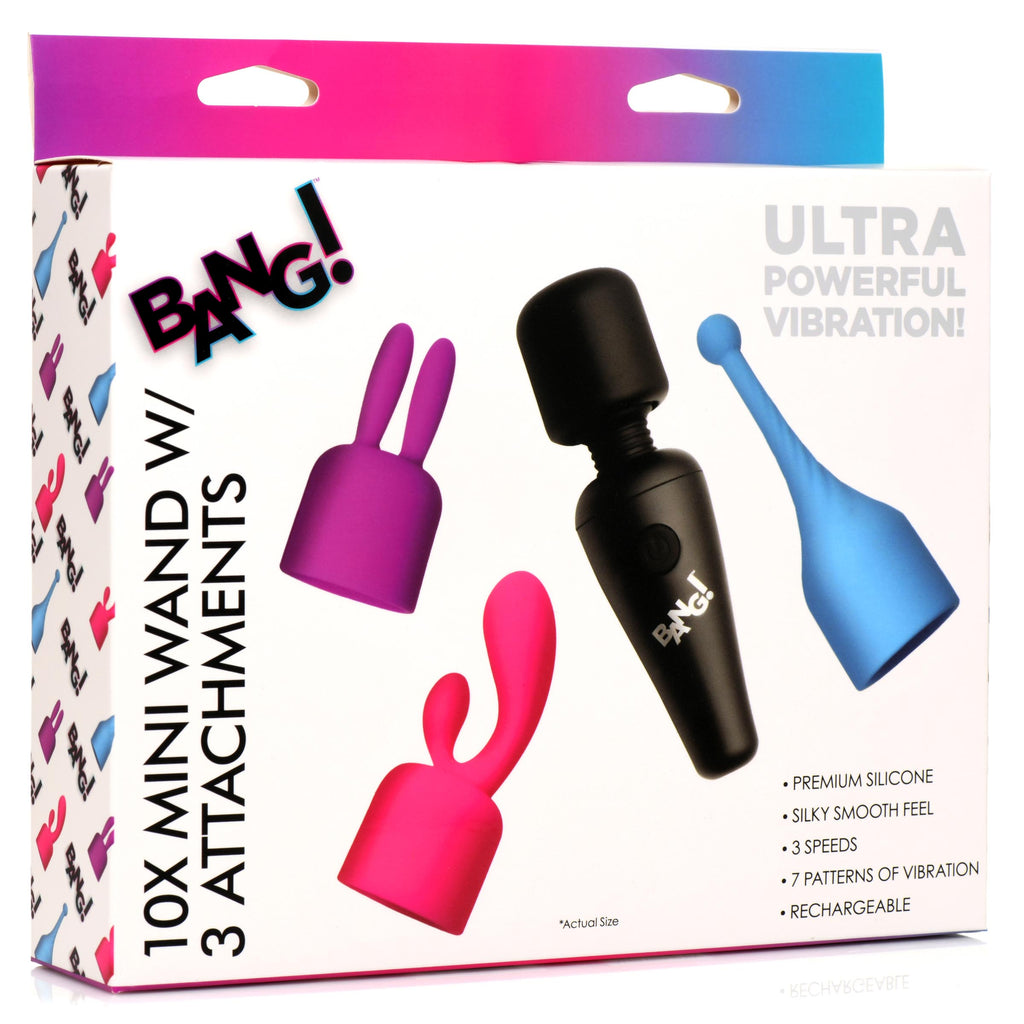 Bang! 10X Mini Wand with 3 Attachments Multi