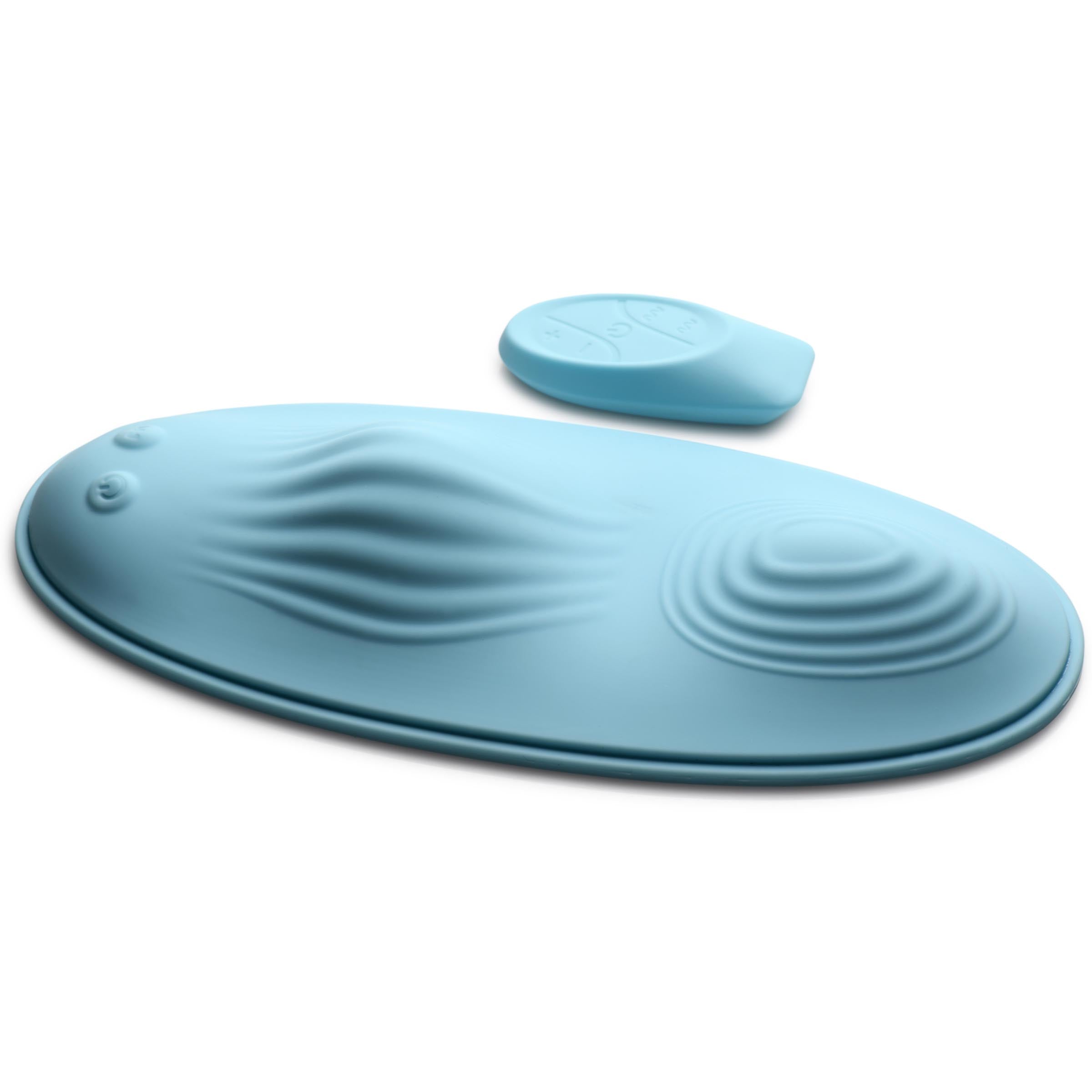 Inmi 28X Wave Slider Vibrating Silicone Pad with Remote Blue