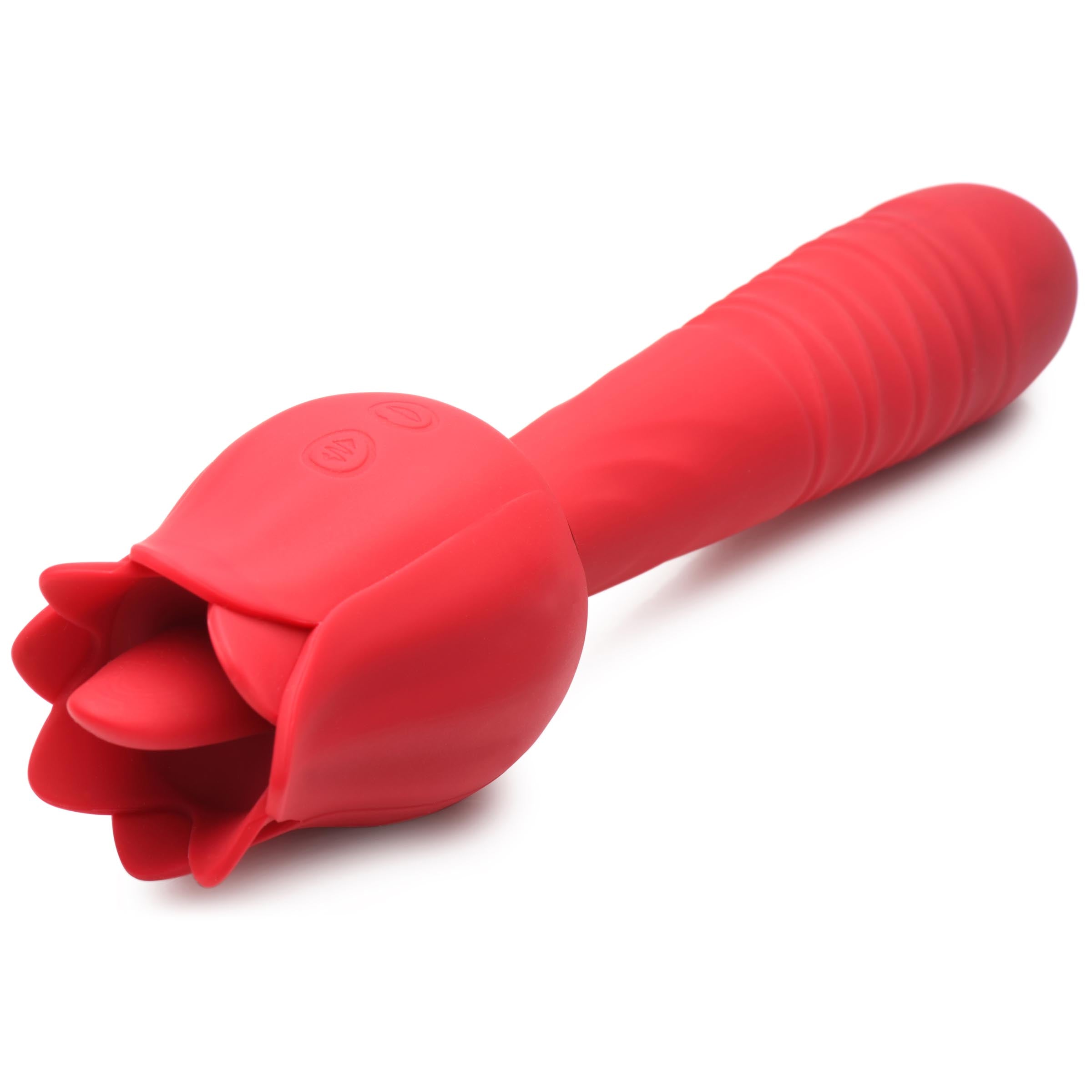 Bloomgasm Racy Rose Thrusting and Licking Rose Vibrator Red