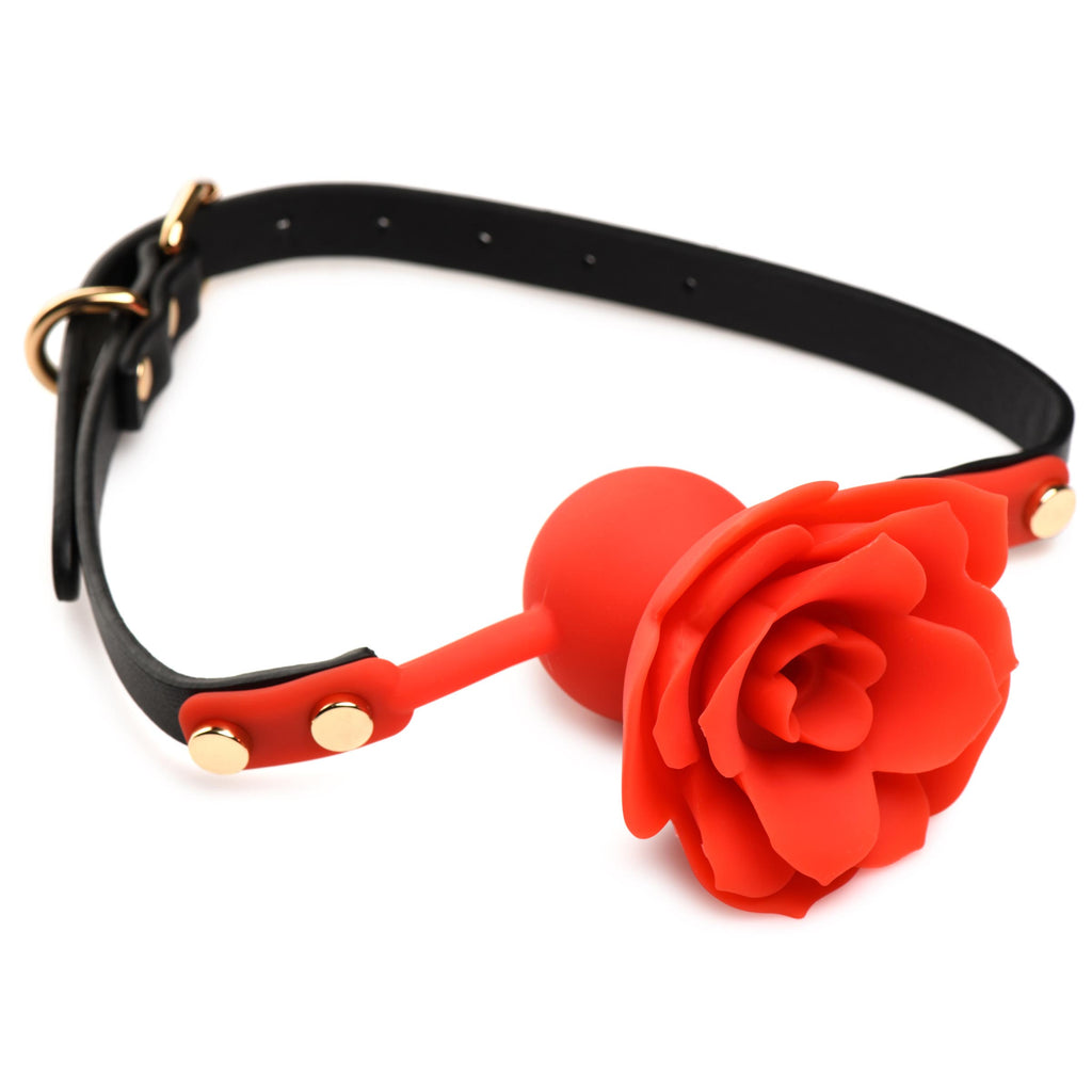 Master Series Blossom Silicone Breathable Rose Gag Red