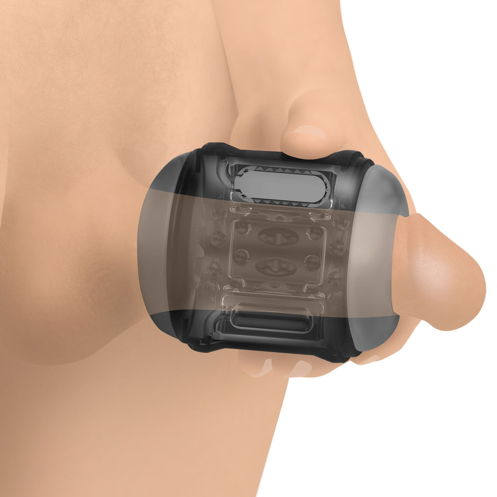 LoveBotz 10X Cyber Stroke Vibrating Masturbator Black