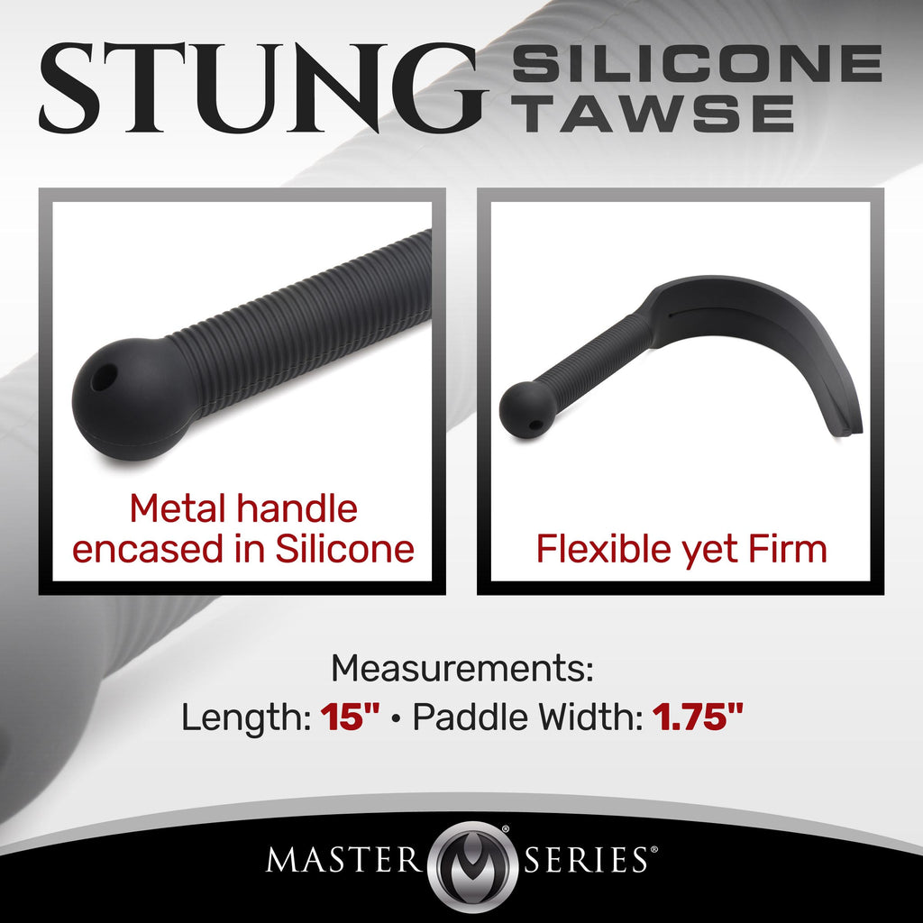 Master Series Stung Silicone Tawse - Red Black