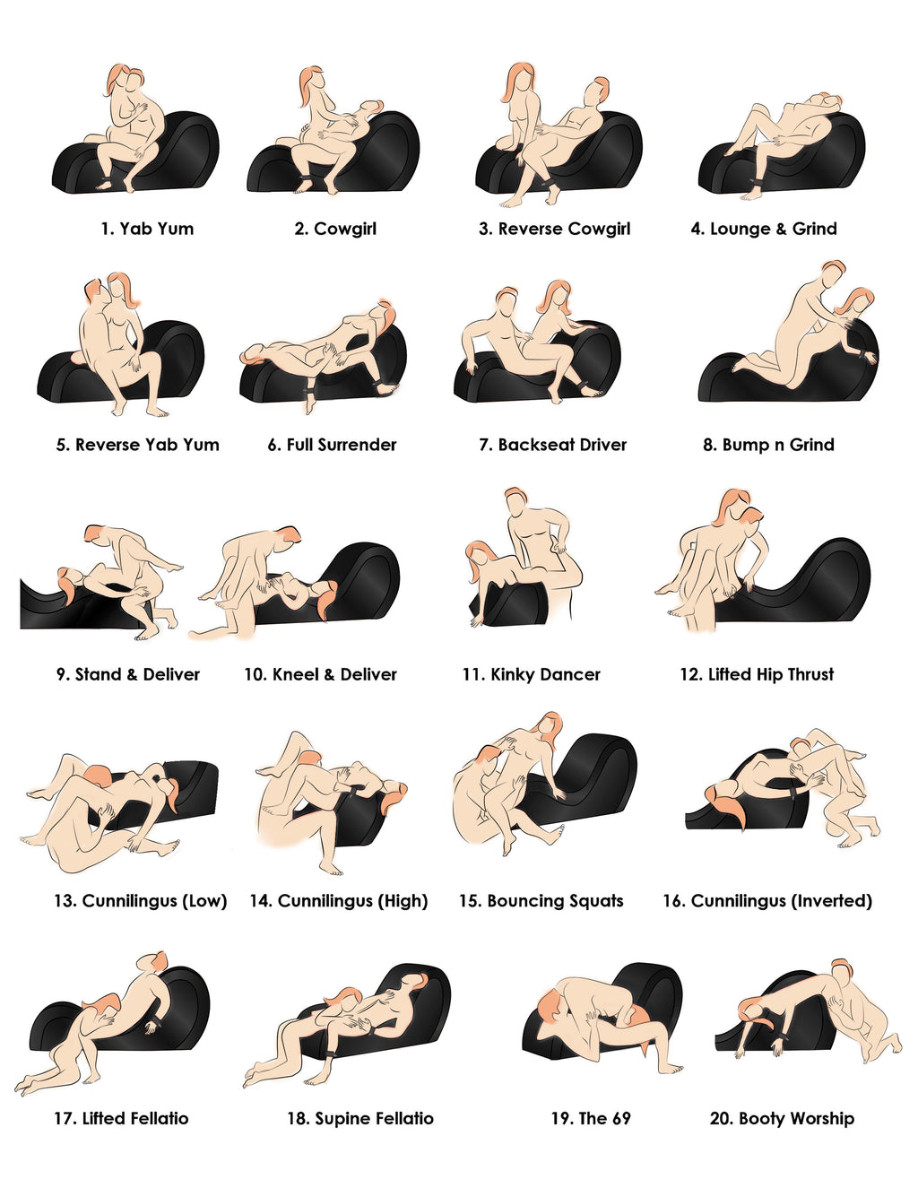 Bedroom Bliss Signature Collection Bondage Love Couch Black