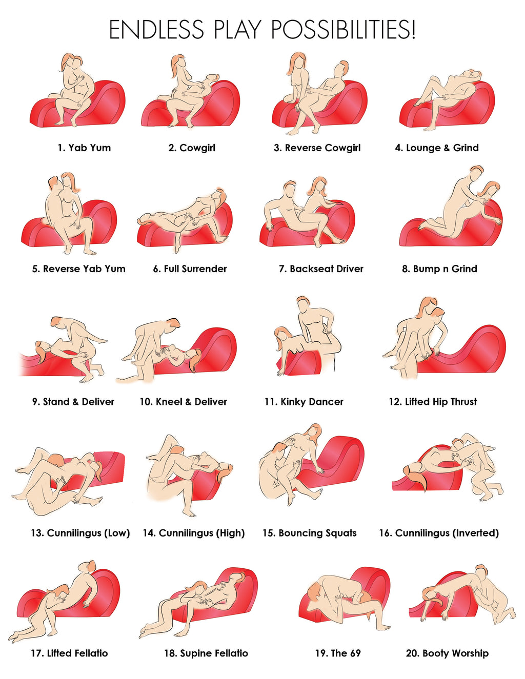 Bedroom Bliss Signature Collection Love Couch Red