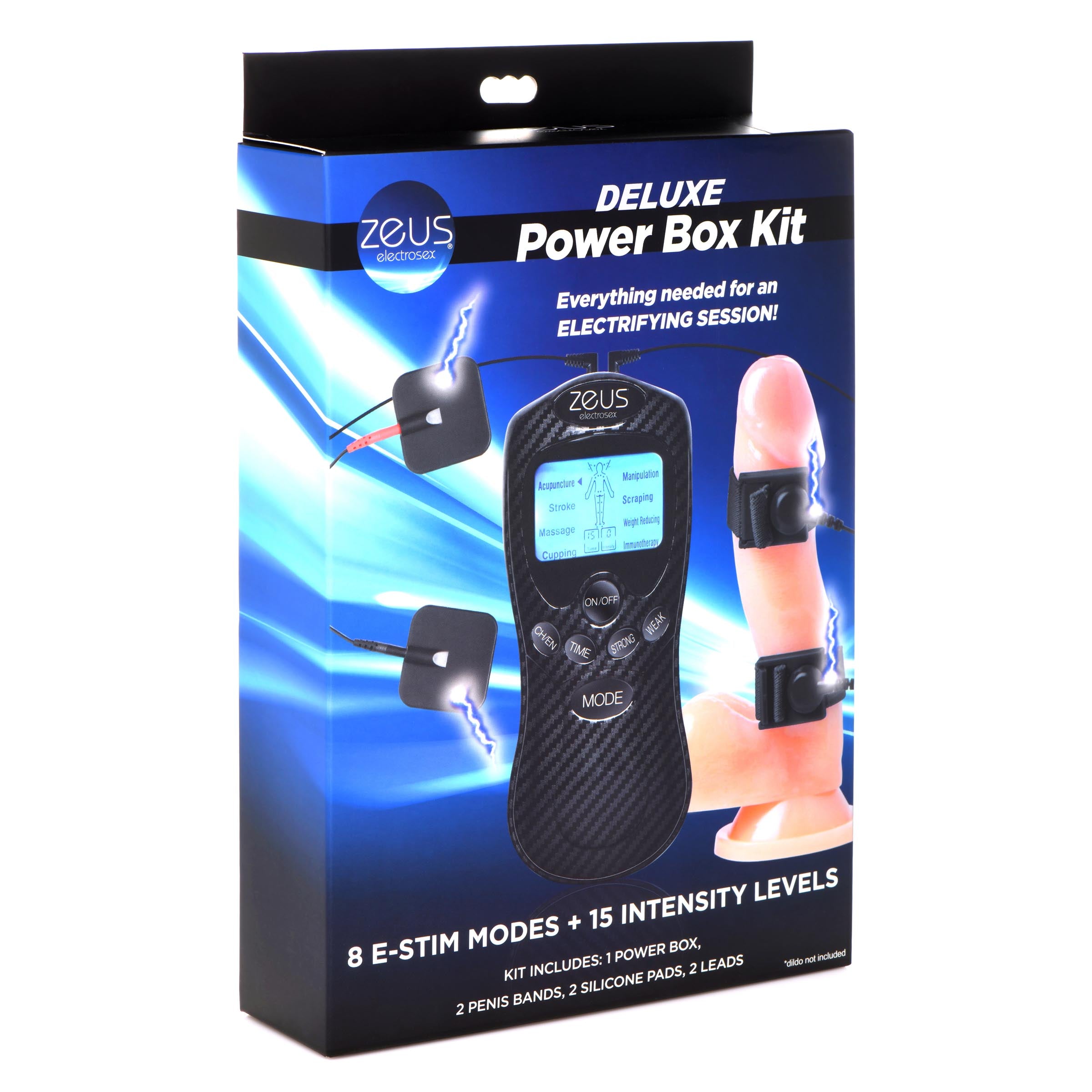 Zeus Electrosex Deluxe Power E-Stim Box Kit Black