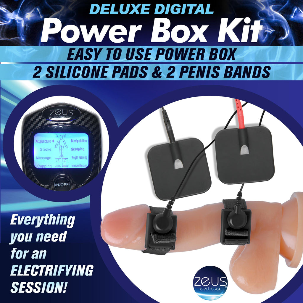 Zeus Electrosex Deluxe Power E-Stim Box Kit Black