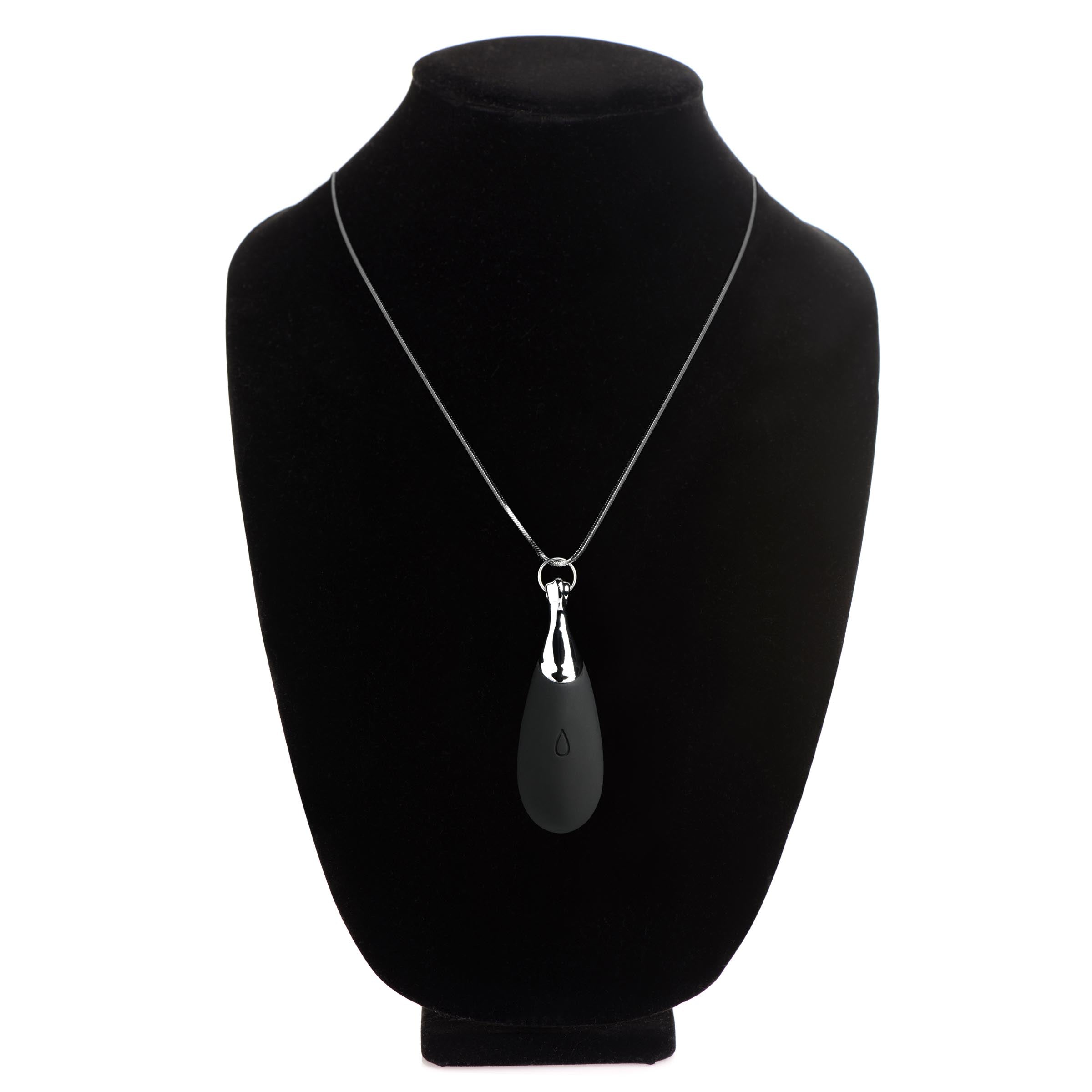 Charmed 10X Vibrating Silicone Teardrop Necklace Black