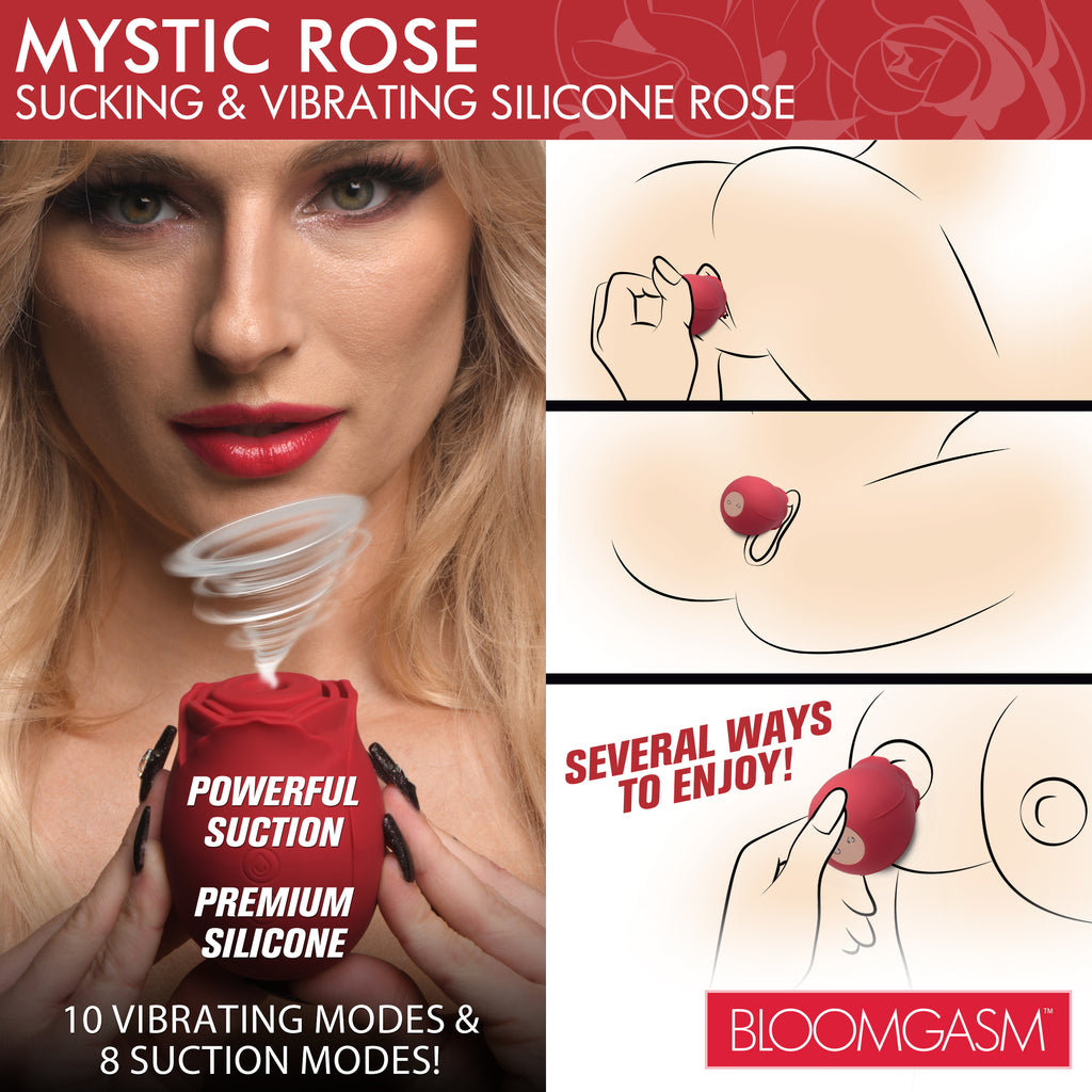 Bloomgasm Mystic Rose Sucking and Vibrating Silicone Rose Red