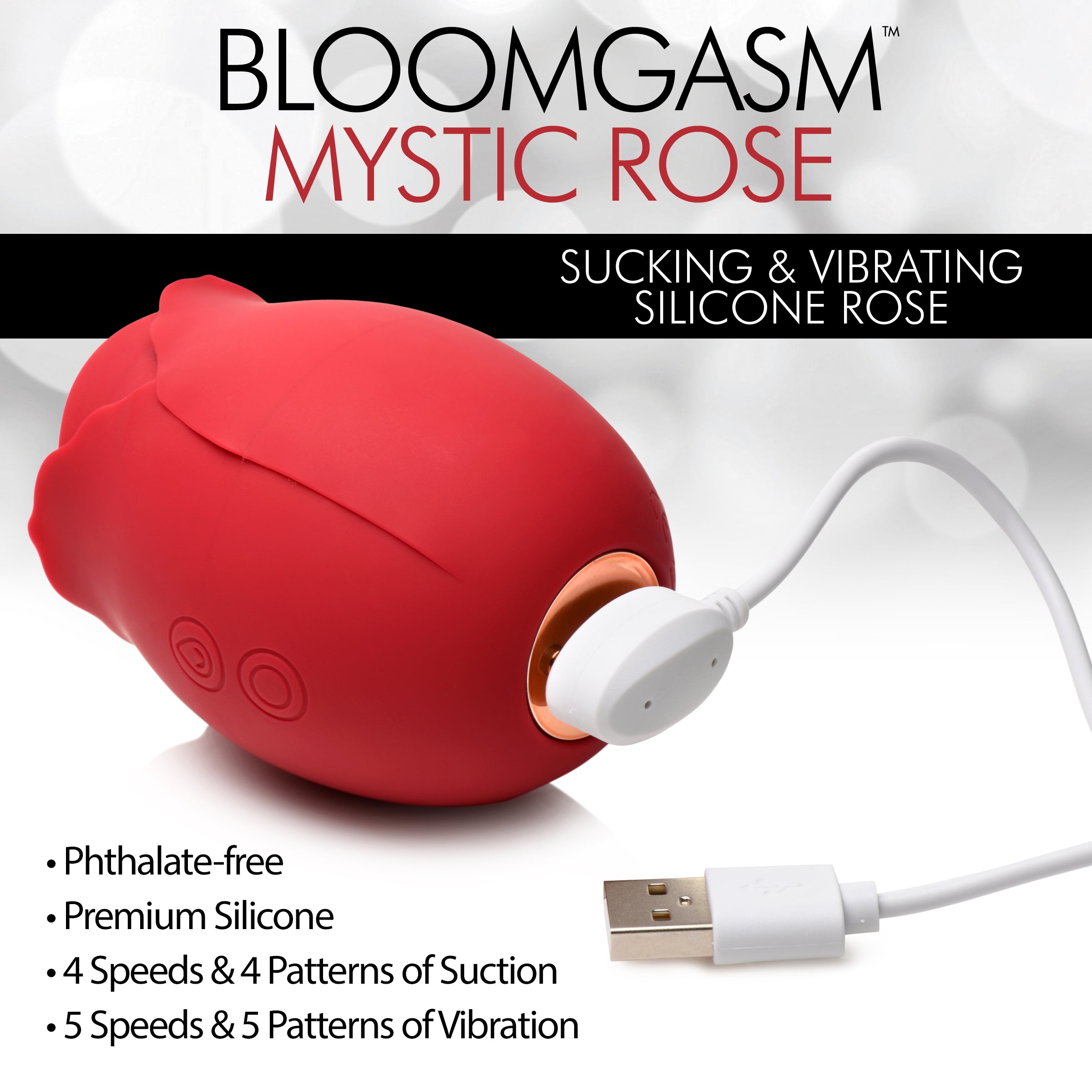 Bloomgasm Mystic Rose Sucking and Vibrating Silicone Rose Red