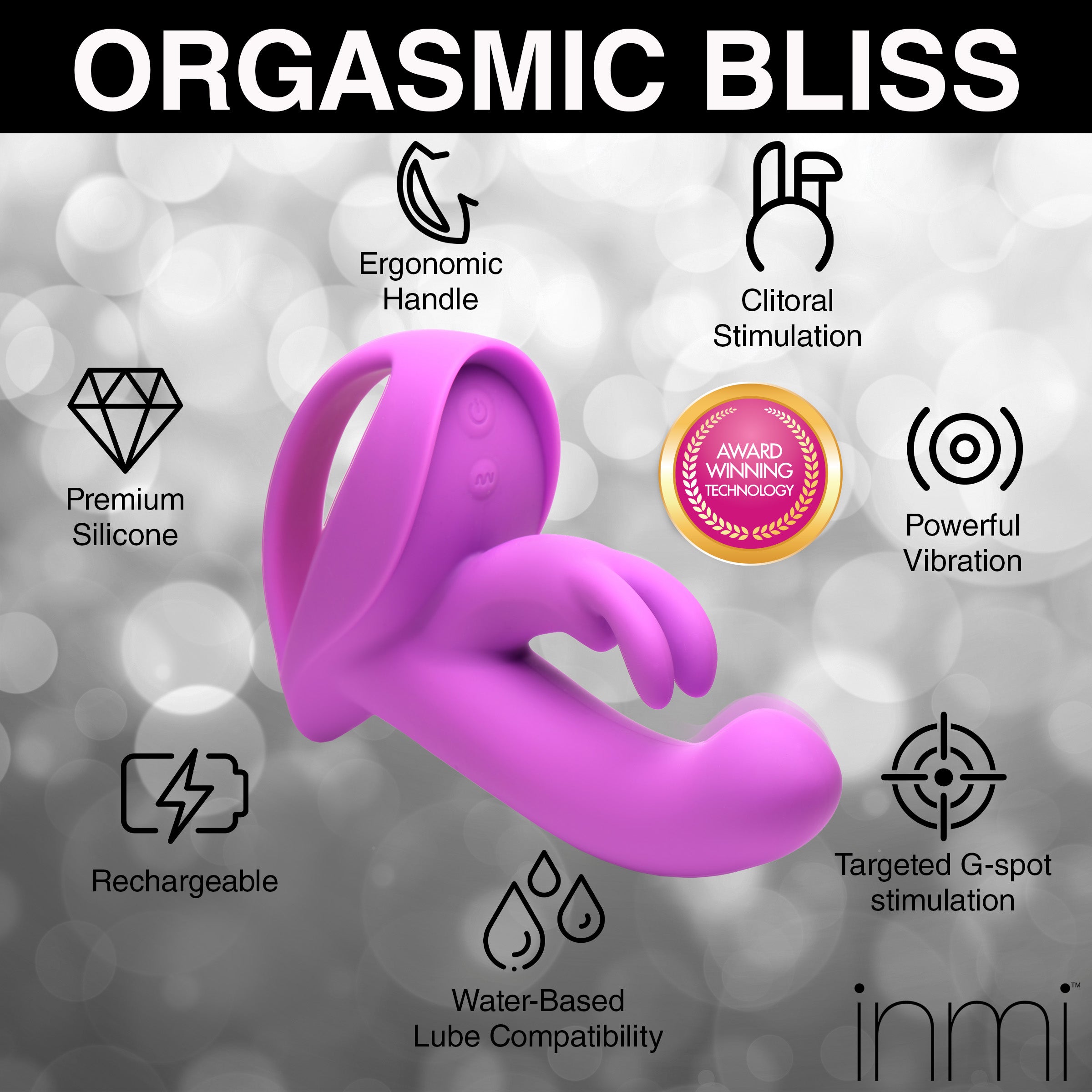 Inmi 12X Come-Hither Rocker Silicone Vibrator Pink