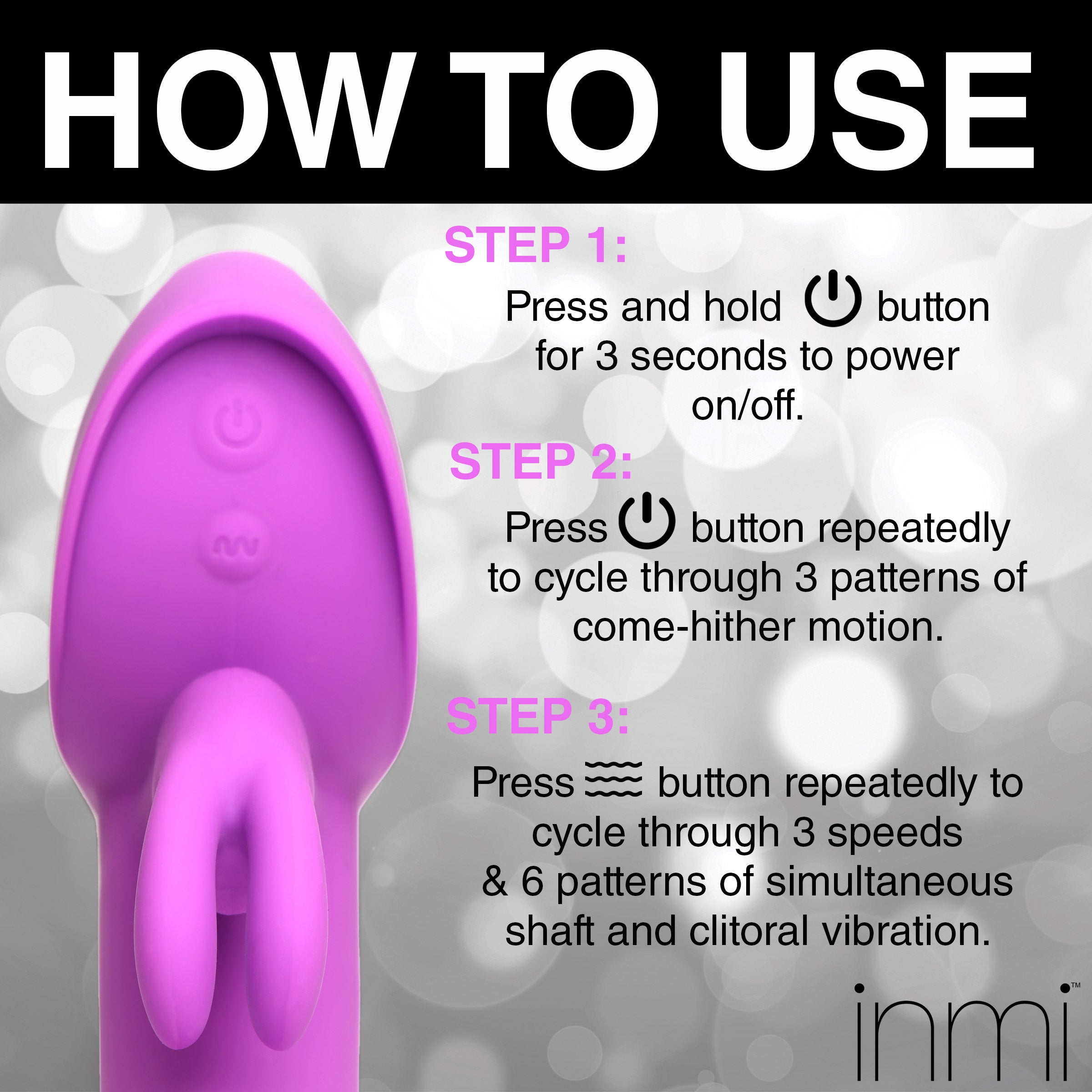 Inmi 12X Come-Hither Rocker Silicone Vibrator Pink