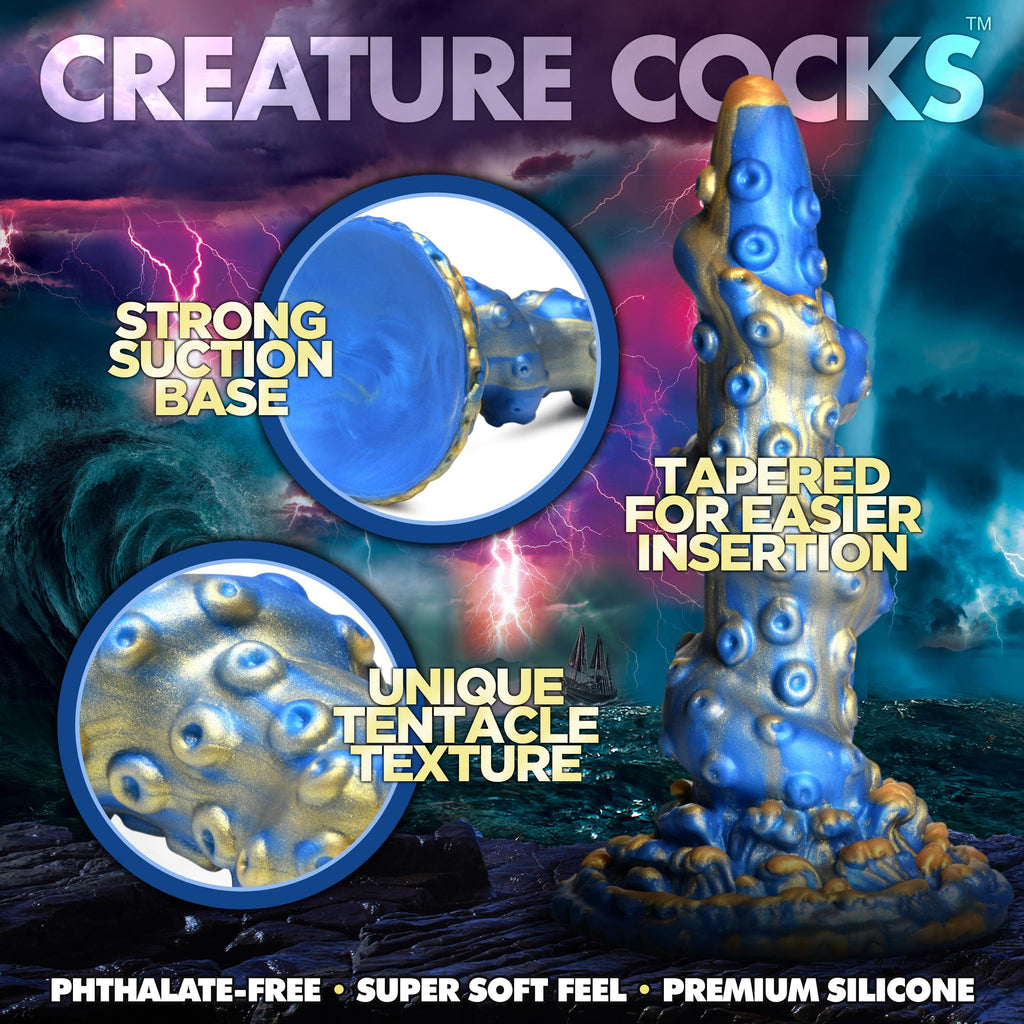 Creature Cocks Lord Kraken Tentacled Silicone Dildo Blue