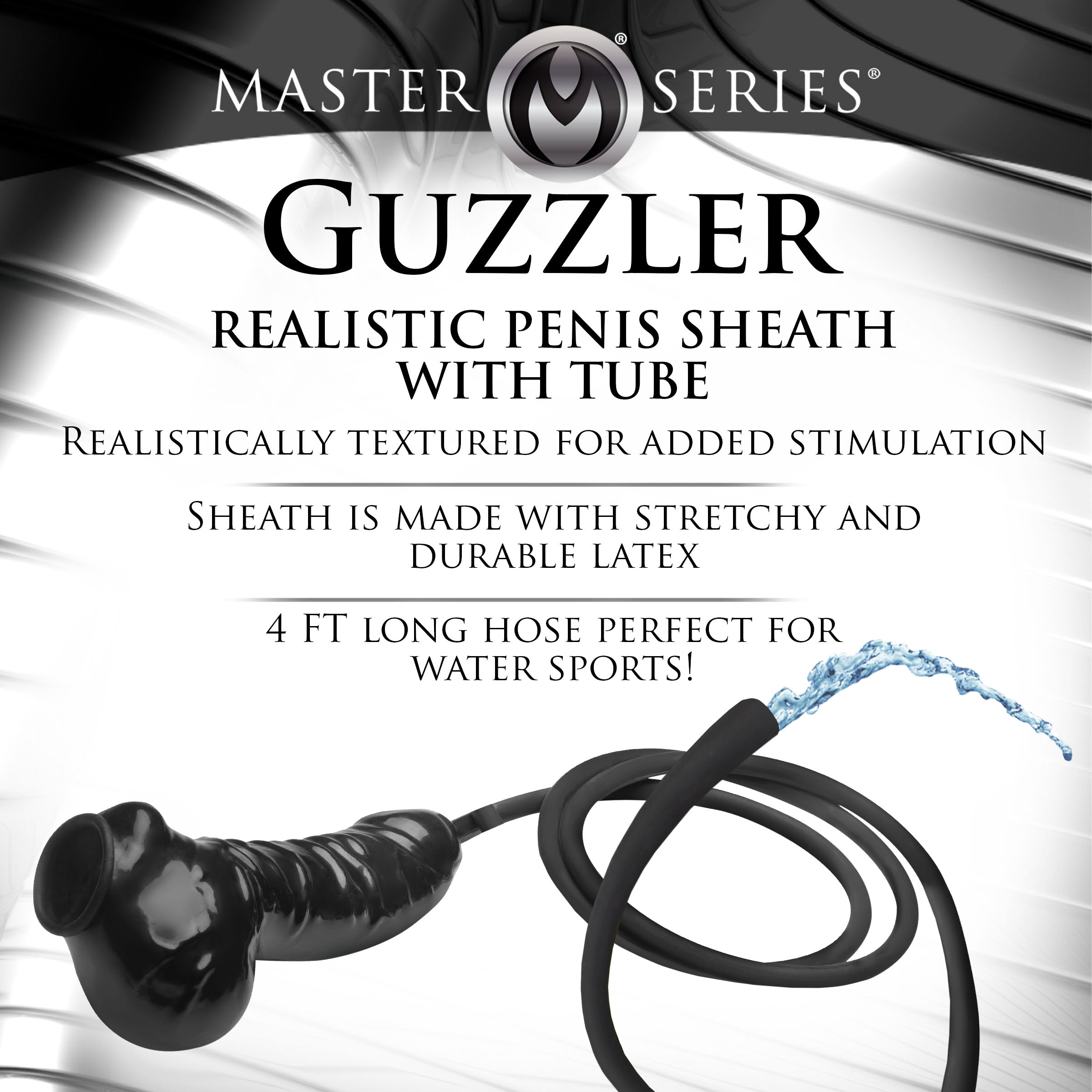 Master Series Guzzler Realistic Penis Sheath with Tube Black