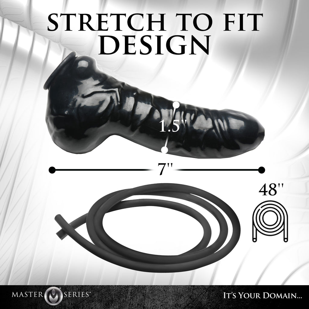 Master Series Guzzler Realistic Penis Sheath with Tube Black