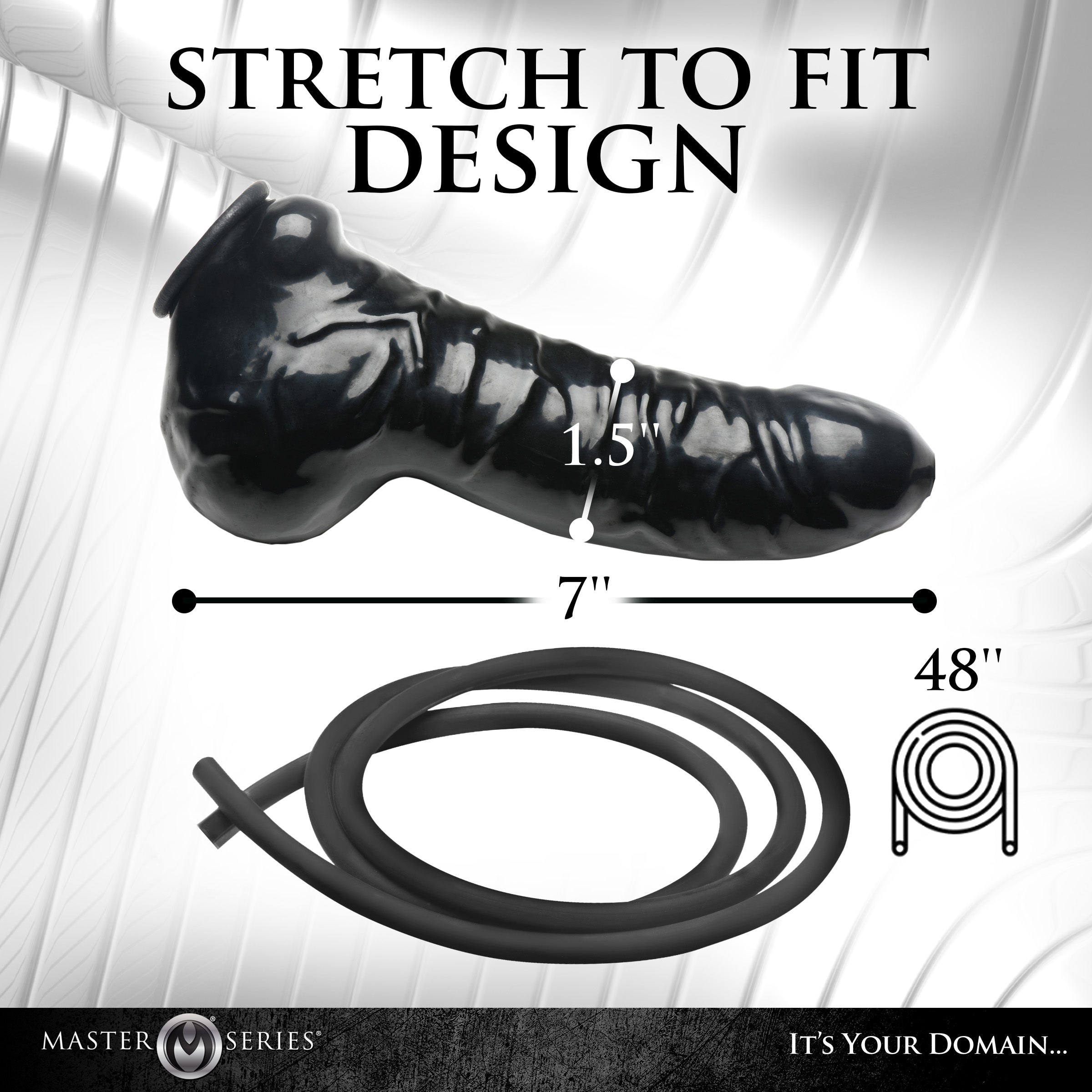 Master Series Guzzler Realistic Penis Sheath with Tube Black