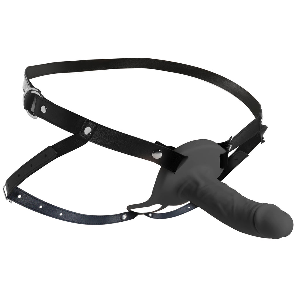 Size Matters 2 Inch Erection 28X Realistic Vibrating Silicone Penis Sheath with Remote - Light Black