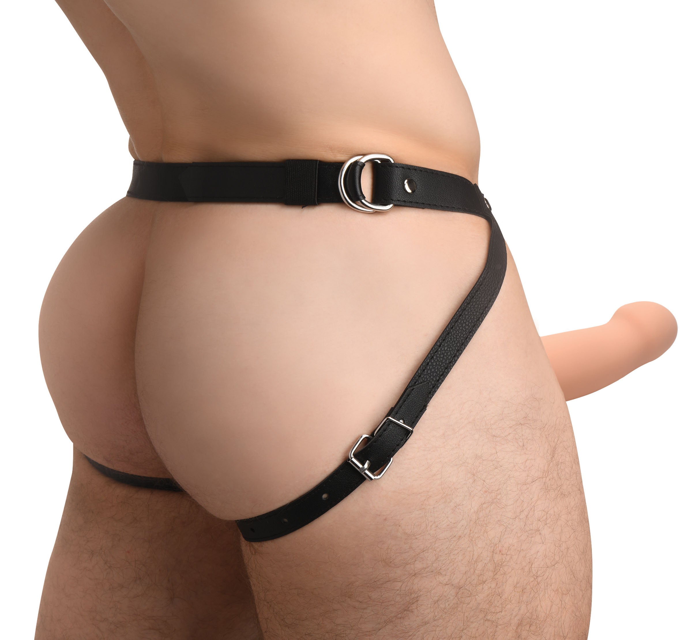 Size Matters 2 Inch Erection 28X Smooth Vibrating Silicone Penis Sheath with Remote - Light Flesh