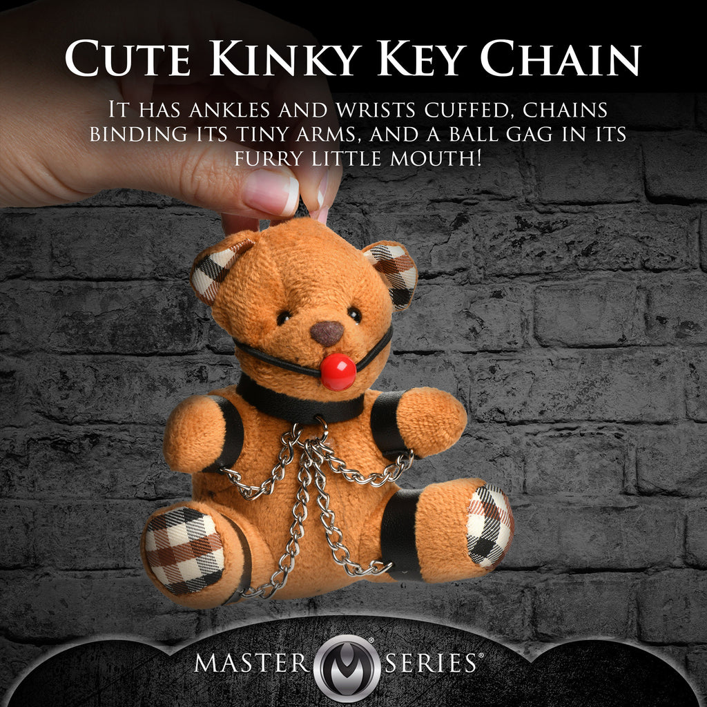 Master Series Gagged Teddy Bear Keychain Brown