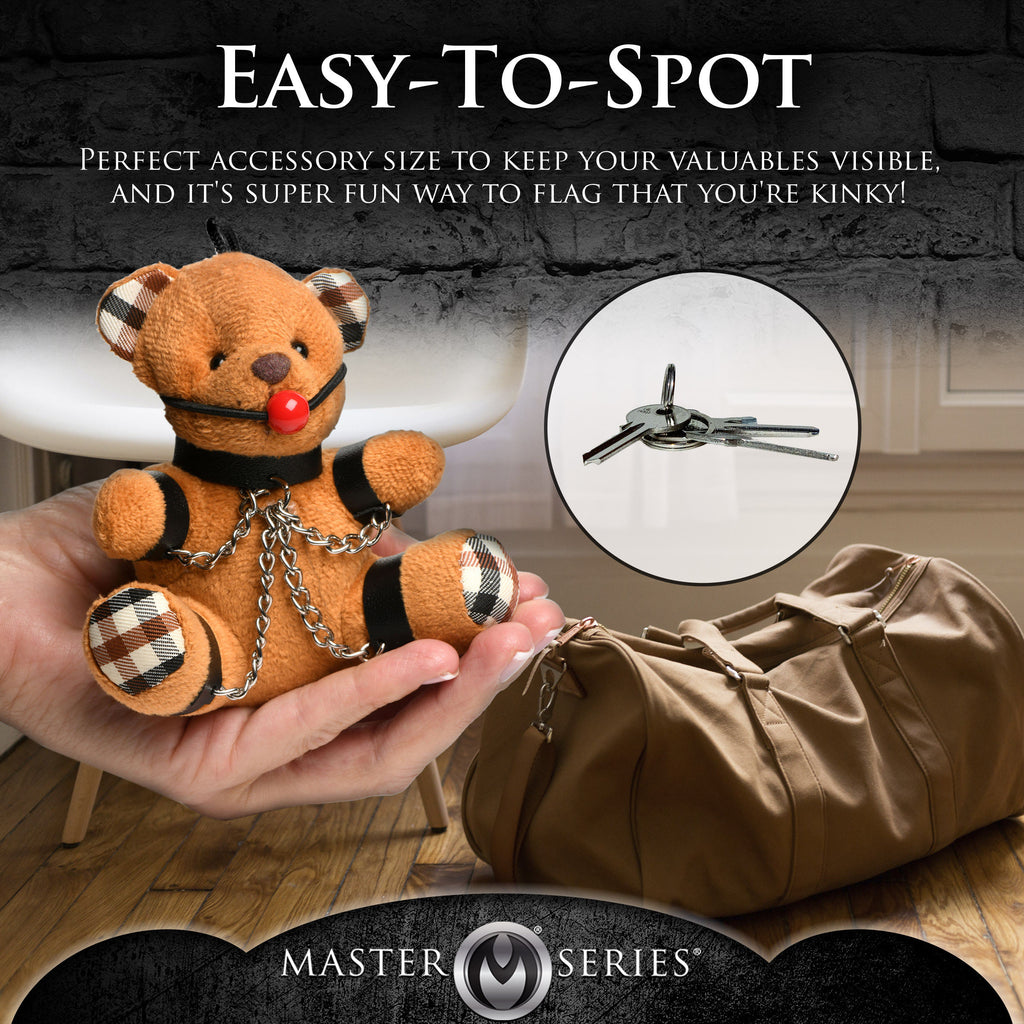 Master Series Gagged Teddy Bear Keychain Brown