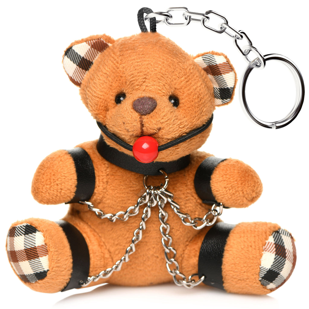 Master Series Gagged Teddy Bear Keychain Brown