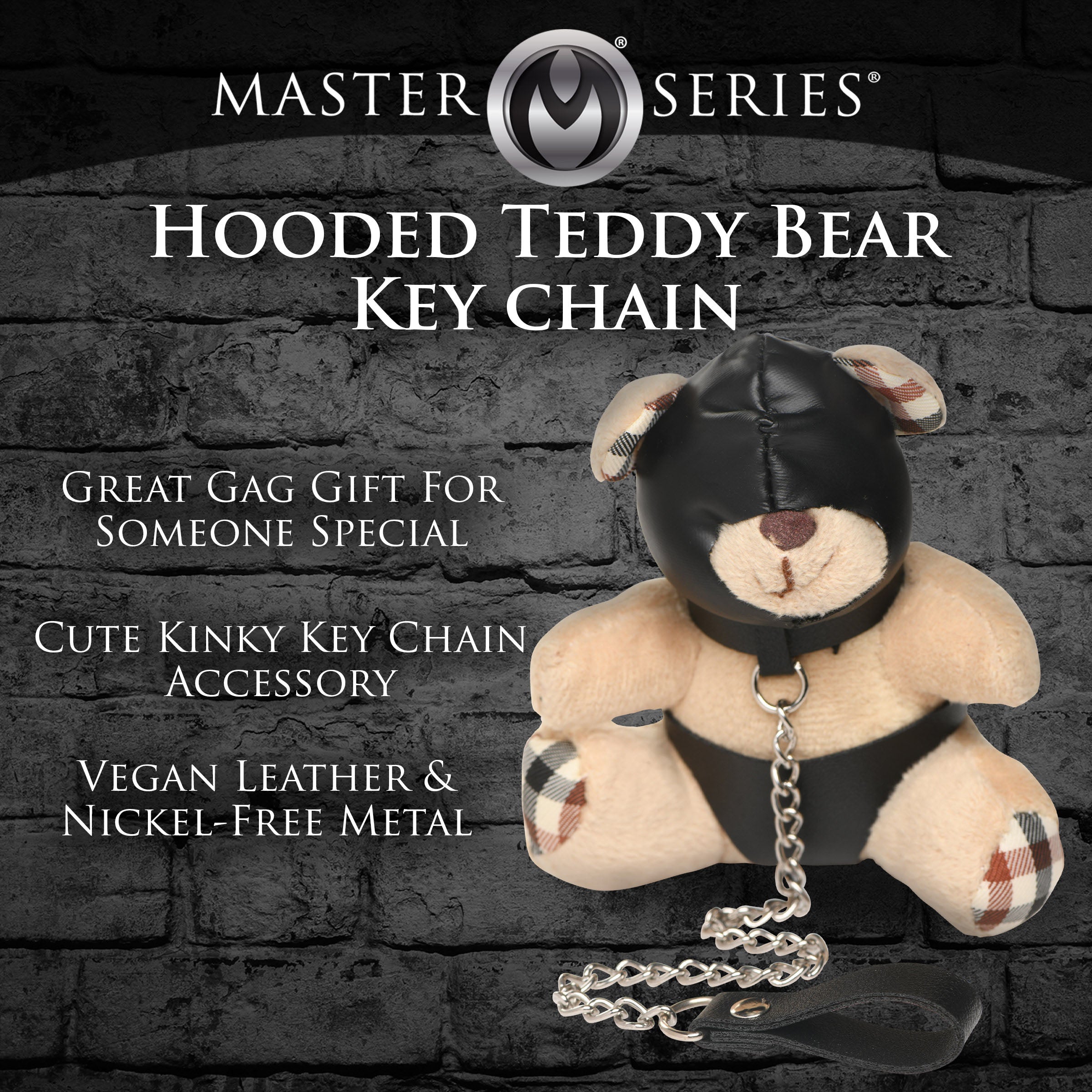 Master Series Hooded Teddy Bear Keychain Brown