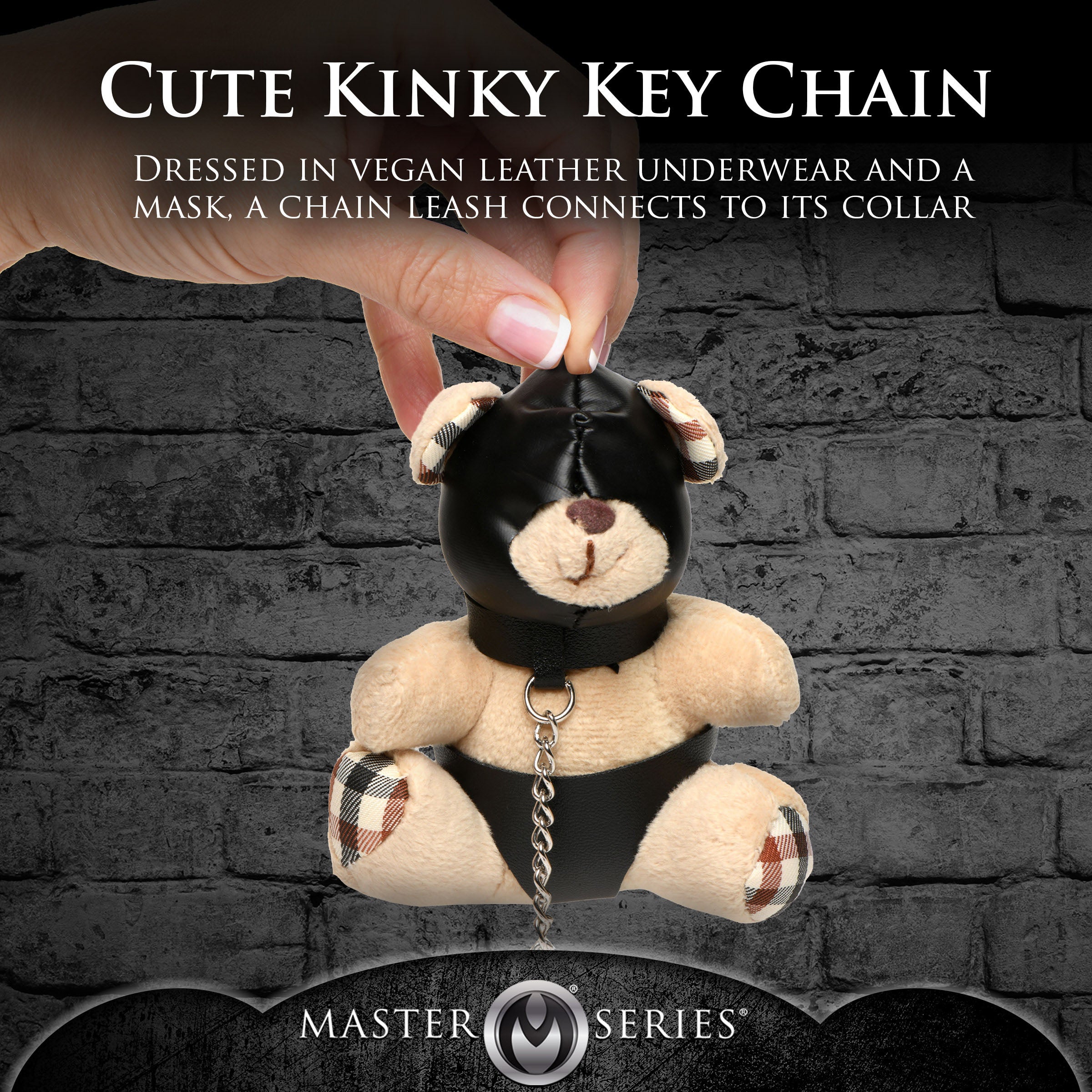 Master Series Hooded Teddy Bear Keychain Brown