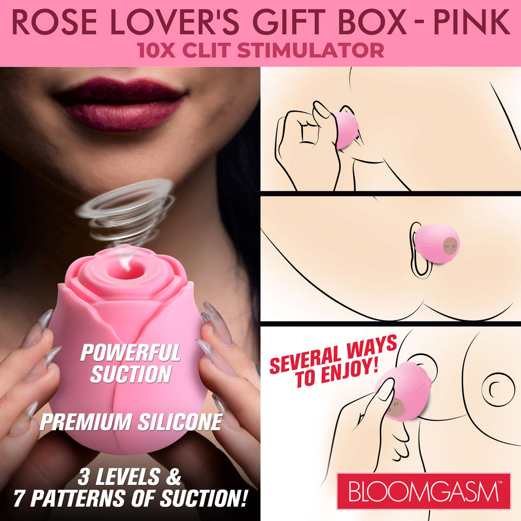 Bloomgasm The Rose Lovers Gift Box 10x Clit Suction Rose - Pink Pink