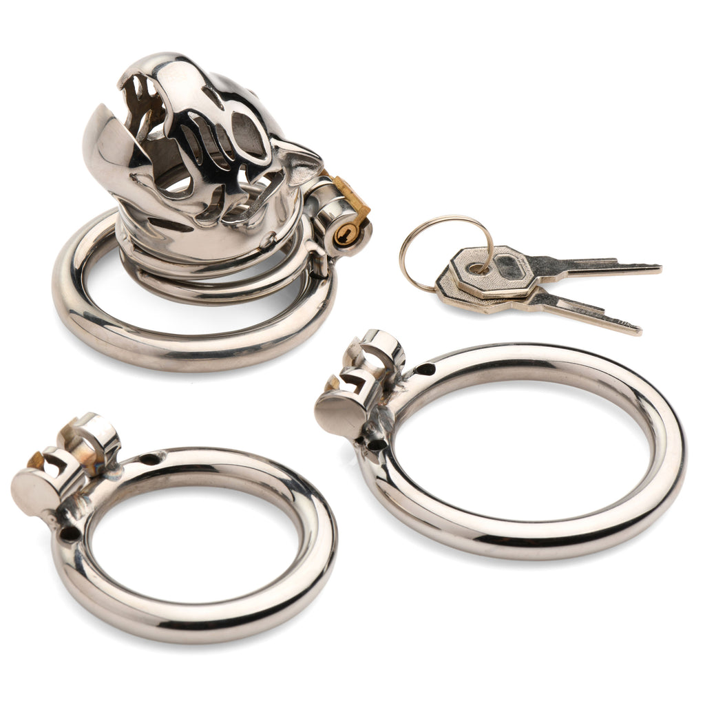 Master Series Caged Cougar Locking Chastity Cage Grey