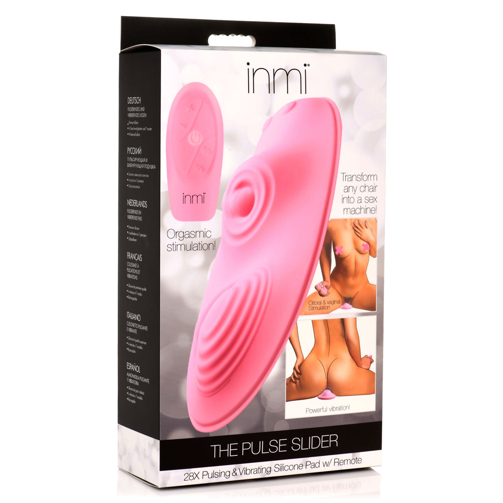 Inmi The Pulse Slider 28X Pulsing and Vibrating Silicone Pad with Remote Pink