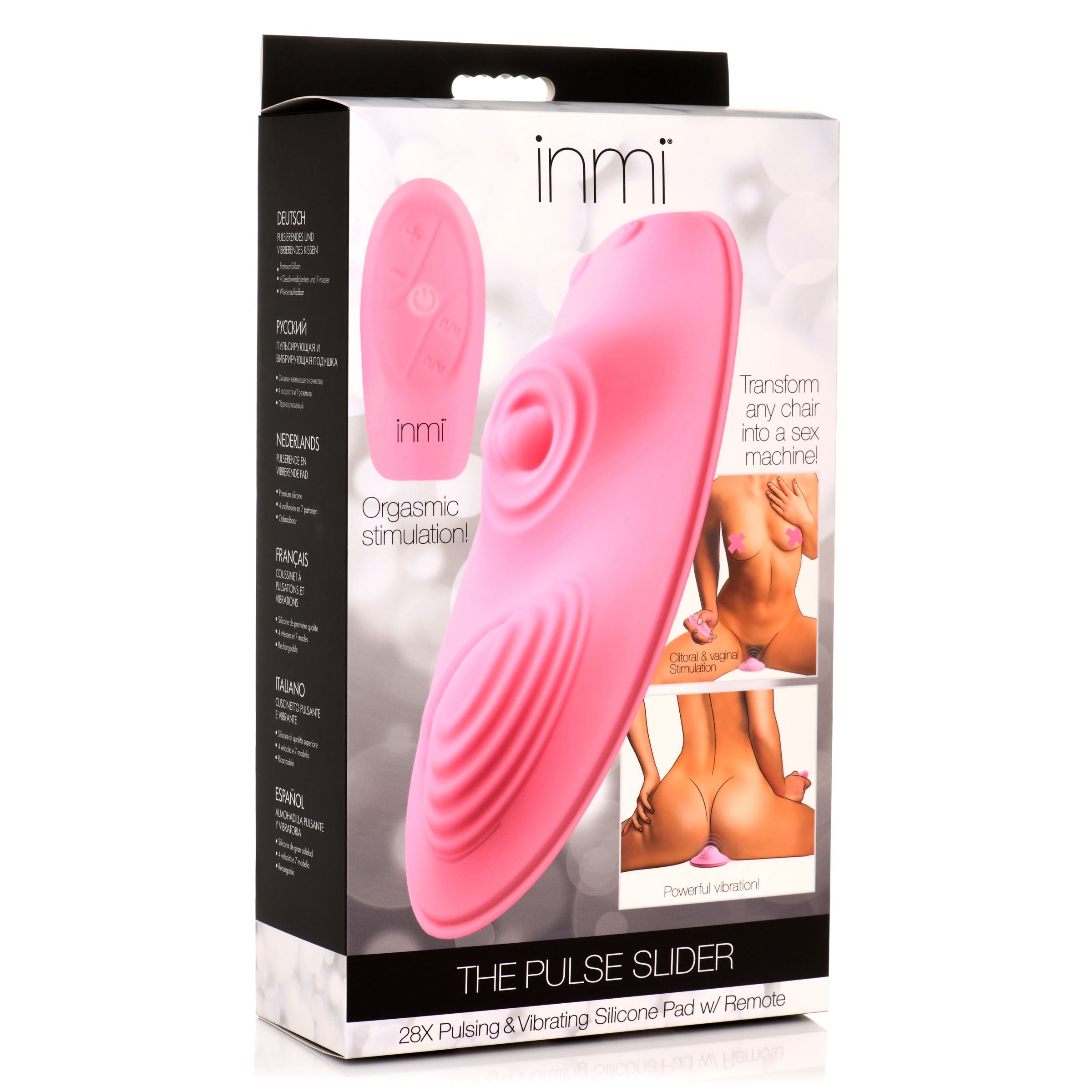 Inmi The Pulse Slider 28X Pulsing and Vibrating Silicone Pad with Remote Pink
