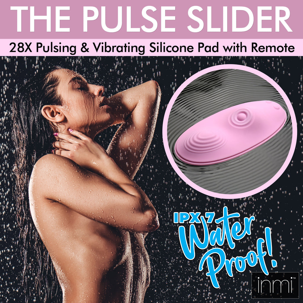 Inmi The Pulse Slider 28X Pulsing and Vibrating Silicone Pad with Remote Pink