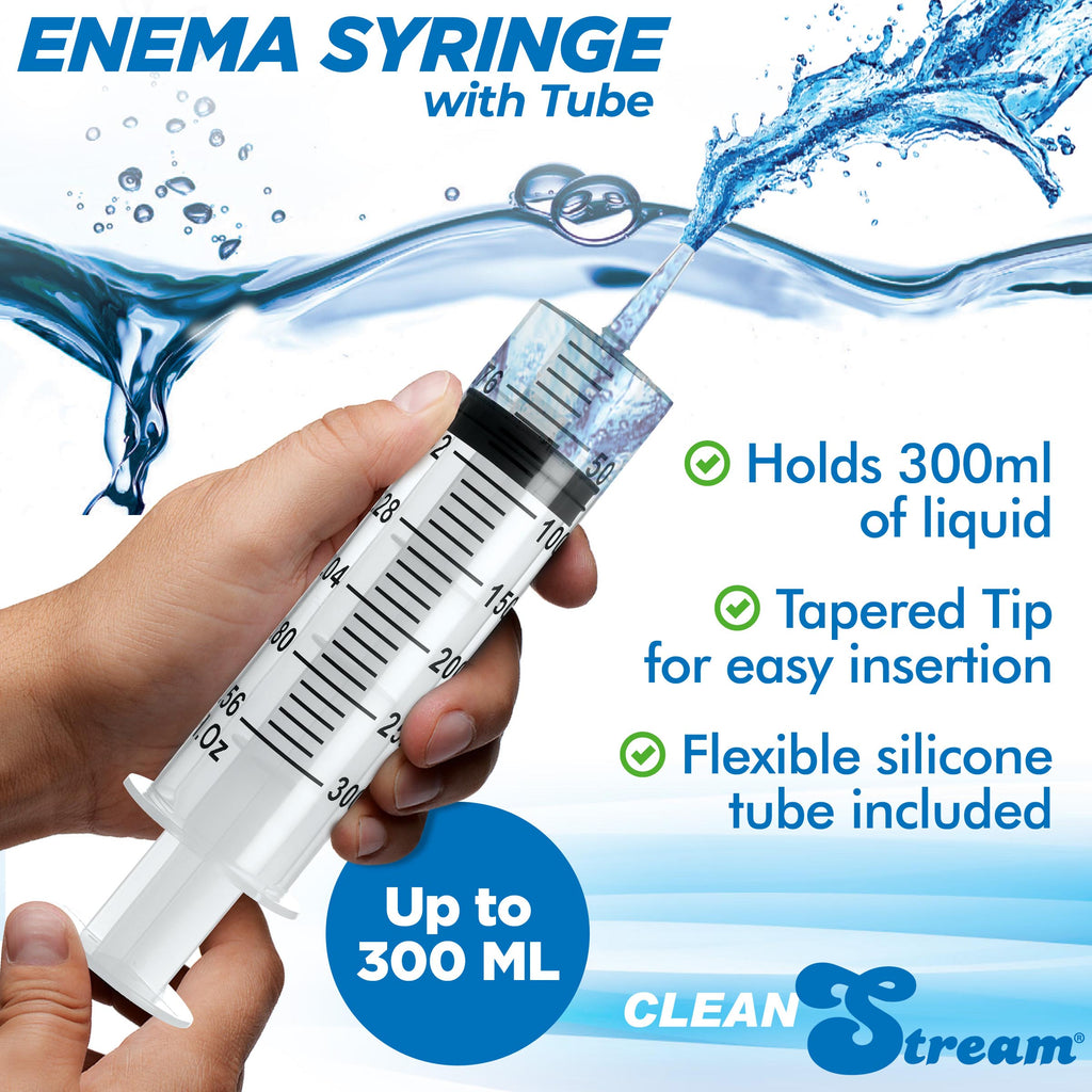 CleanStream Enema Syringe with Tube - 300ml Clear