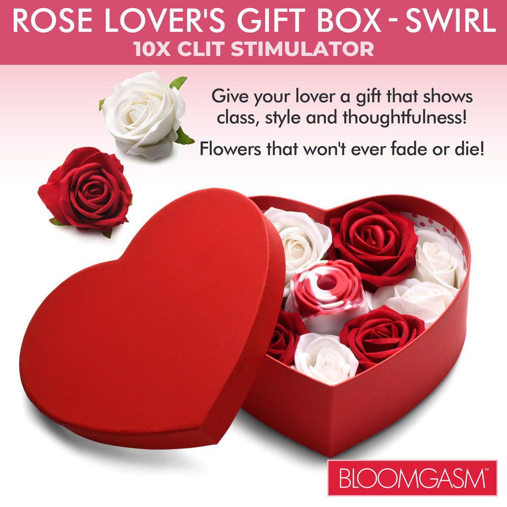 Bloomgasm The Rose Lovers Gift Box 10x Clit Suction Rose - Swirl Multi