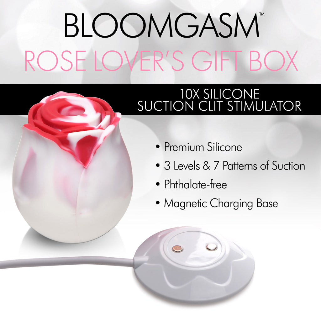 Bloomgasm The Rose Lovers Gift Box 10x Clit Suction Rose - Swirl Multi