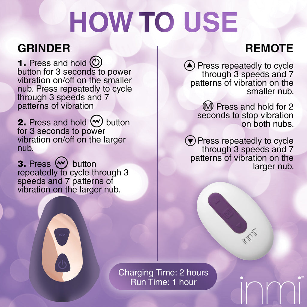 Inmi Ride n' Grind 10 X Vibrating Silicone Sex Grinder Purple