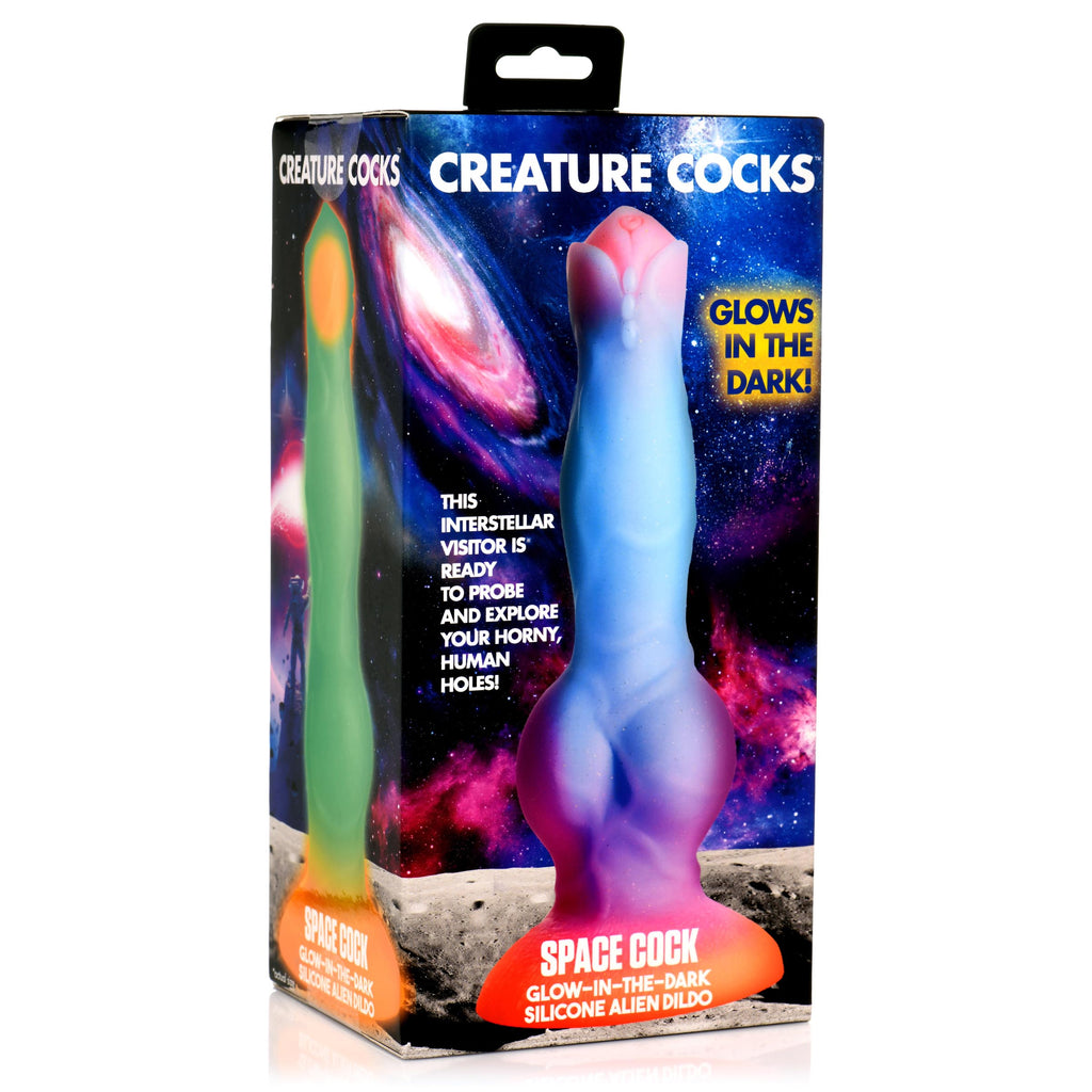 Creature Cocks Space Cock Glow-in-the-Dark Silicone Alien Dildo Multi