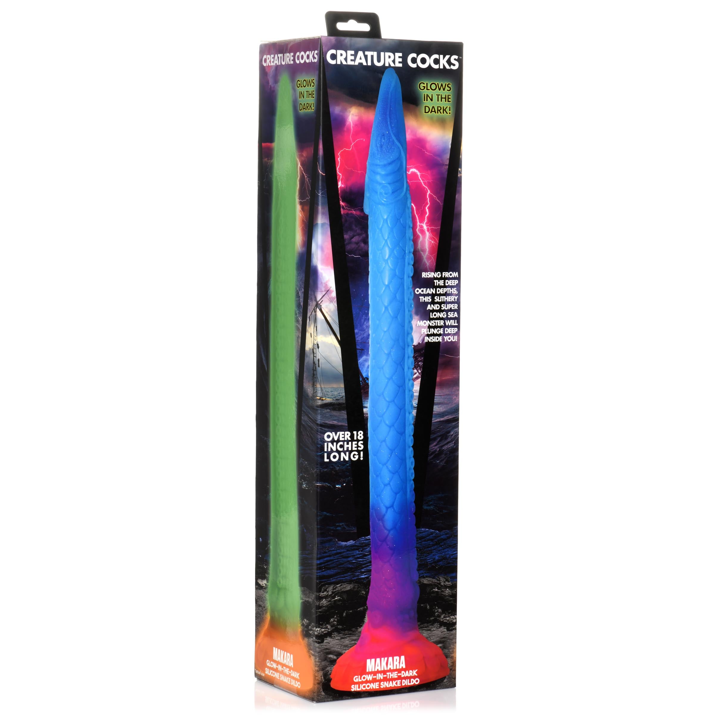 Creature Cocks Makara Glow-in-the-Dark Silicone Snake Dildo Multi