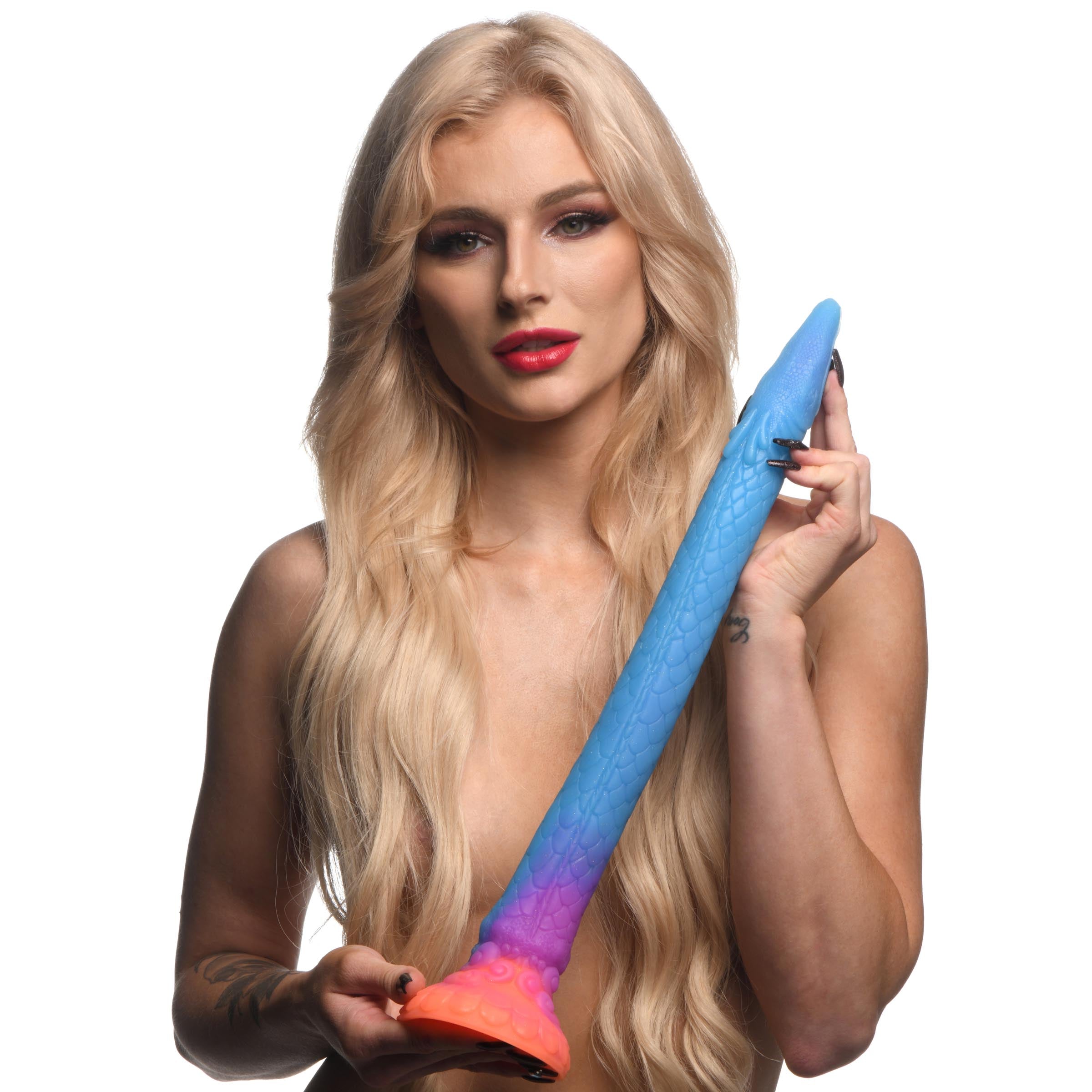 Creature Cocks Makara Glow-in-the-Dark Silicone Snake Dildo Multi