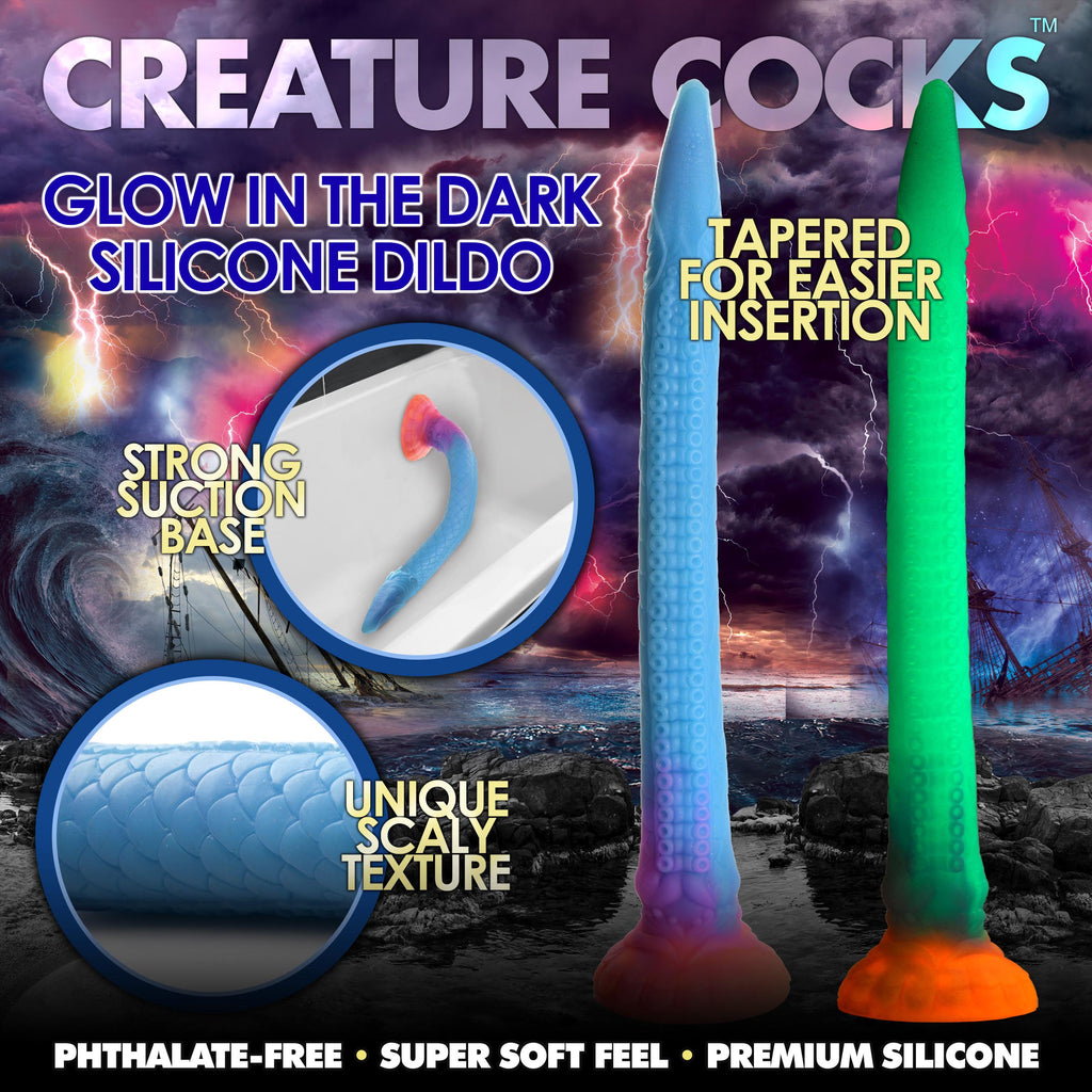 Creature Cocks Makara Glow-in-the-Dark Silicone Snake Dildo Multi